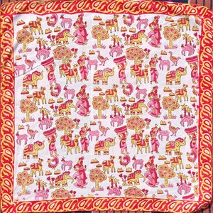 Best Seller Indian Bandana/Block Print/ Handmade/Hand Block Print Scarf/Natural Dyed Color/Organic Color/Organic Cotton Gauze/Gift for Women