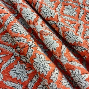 Handloom Linen Fabric-Hand block print-Indian Pure Linen Fabric-Heavy fabric for pillow cases-upholstery block printing art Table cover