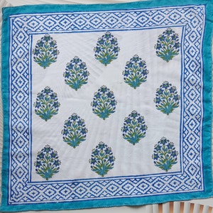 Best Seller Indian 21"x21" Bandana/Block Print/ Handmade/Hand Block Print Scarf/Natural Dyed Color/Organic Color/Organic Cotton Gauze, Gift