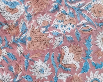 Traditional Hand Block Print Fabric-Indian cotton-Hand stamped printing-by the yard-Indian Fabric- Peace Block Print Fabric-sewing/quilting