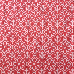 Indian Hand Block Printed Soft Fabric-Floral Print Fabric Cotton-Light Weight 100% Cotton Jaipuri Print Fabric-Craft Fabric By the Yard
