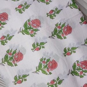 Indian Hand block print, floral print, soft cotton fabric,Fabric modern floral fabric Indian print fabric womens dress fabric,Printed fabric