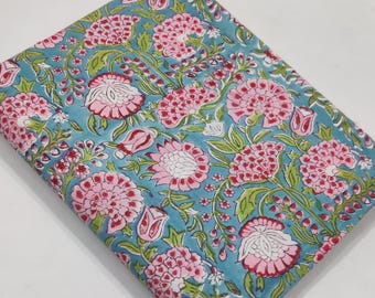 Indian Block Print, Indian cotton, Hand stamped printing, by the yard, Indian Fabric, Peace Block Print Fabric, sewing and quilting fabric