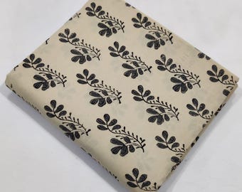 Indian Hand Block Printed Cotton Fabric, Handmade Indian Fabric, Soft Cotton by the yard Fabric for Quilting, Cushion cover, Curtains, Gift
