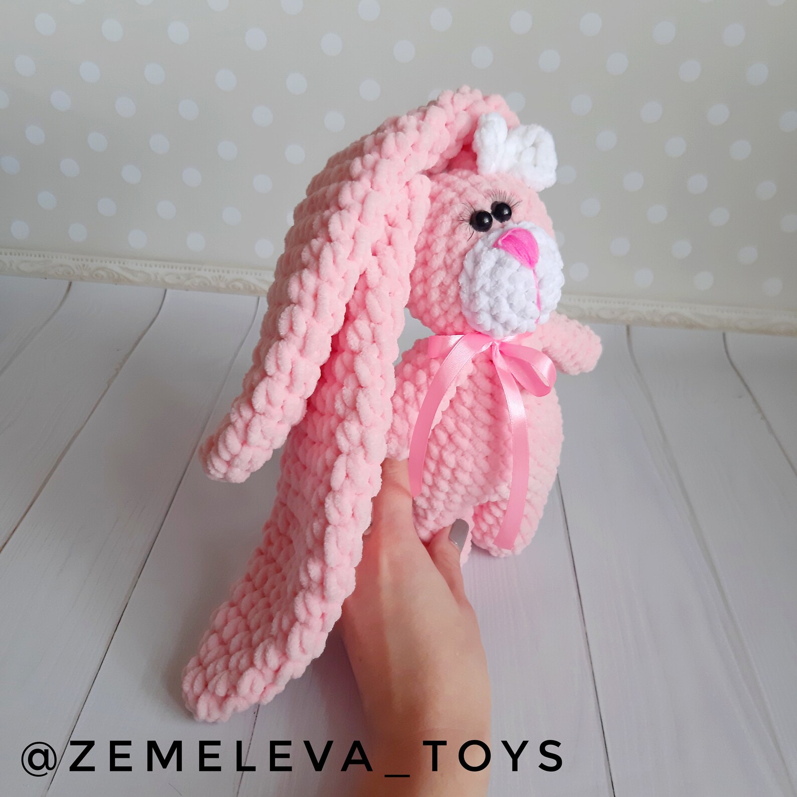 Personalised plush pink bunny for a newborn. Plush toy bunny | Etsy