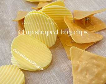 Cute Chip Shaped Stylish Chip Clips for Storage and Bag Closure - Set of 5