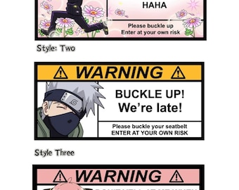 Anime car stickers, Anime car decal for car window, Sun and water resistant. Cute Kawaii warning label, JDM must have, Good quality