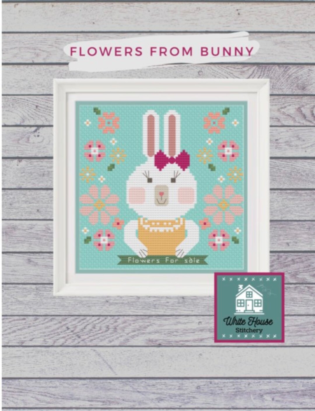 Pattern-flowers From Bunny-cross Stitch Pattern-spring, Easter, Bunny ...