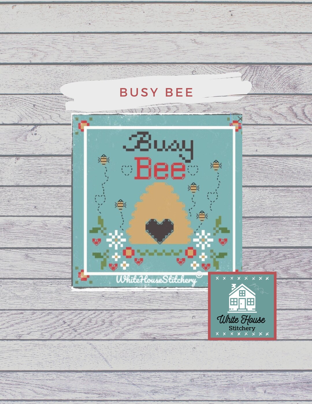 Pattern-bee Mine-busy Bee-cross Stitch Pattern-valentine, Bees, Skep ...