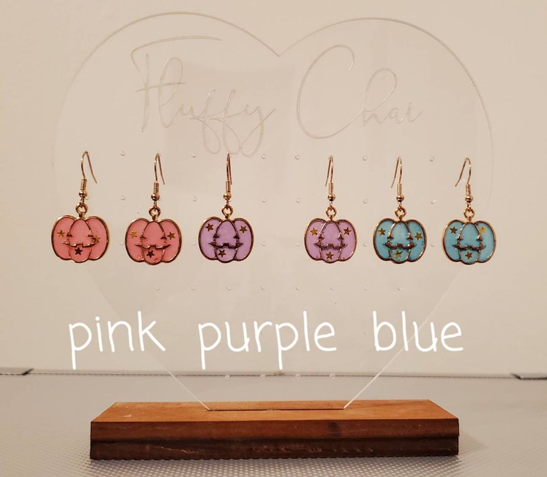 Halloween Ghost and Pumpkin Dangle Earrings