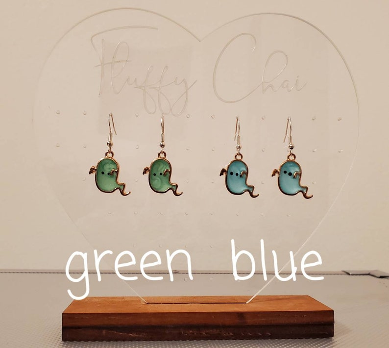 Halloween Ghost and Pumpkin Dangle Earrings