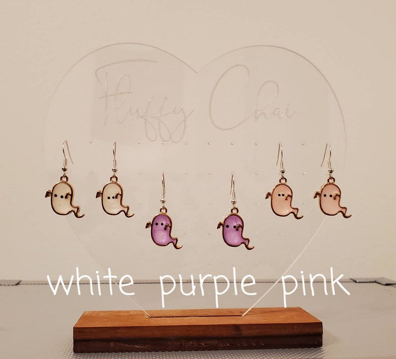 Halloween Ghost and Pumpkin Dangle Earrings