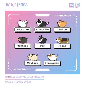 Dog Twitch Sub Badges Samoyed BullTerrier GoldenRetriever Boston Corgi Pug JackRussell ShibaInu Chihuahua GermanShepherd Dachshund Beagle