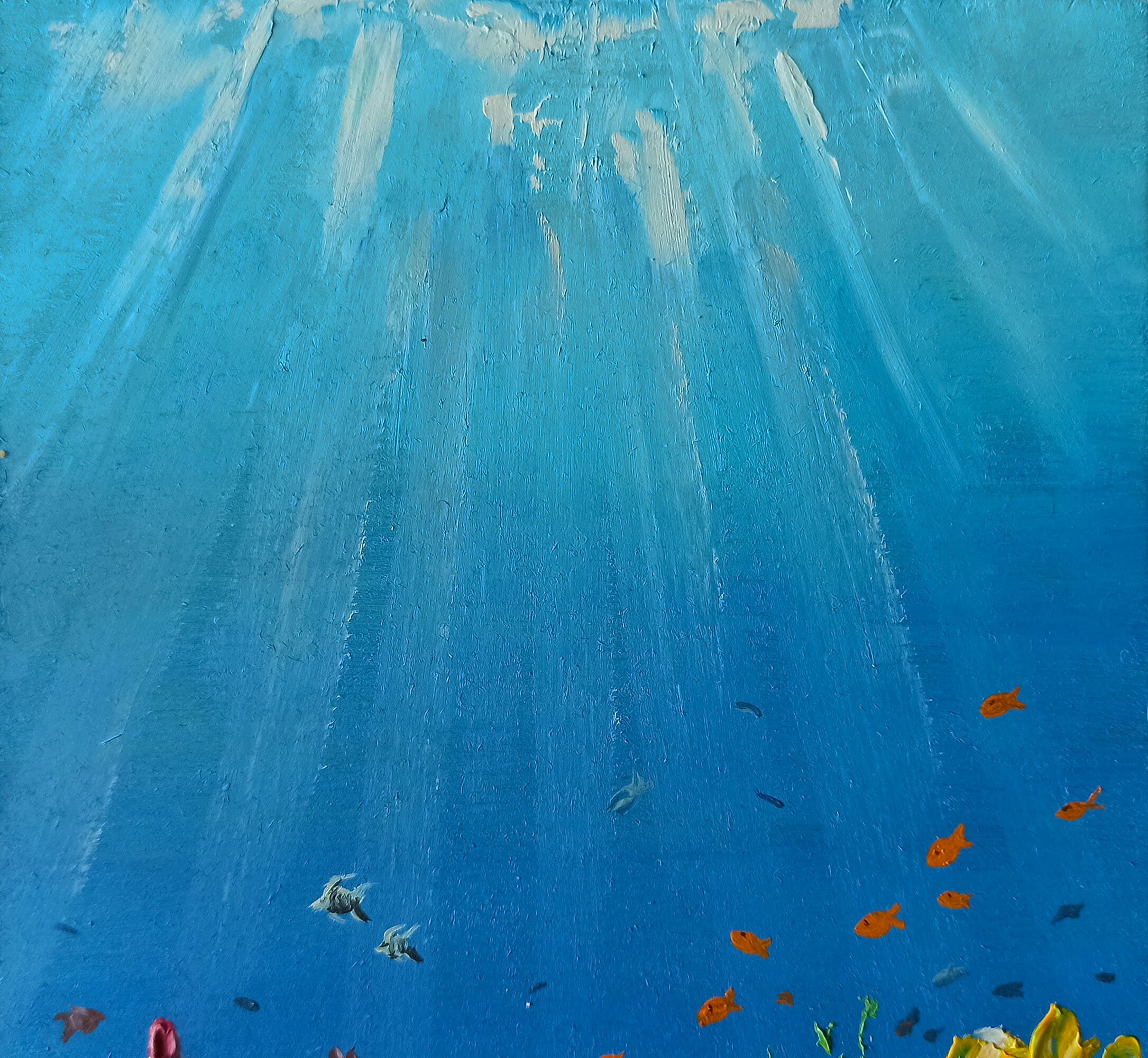 Unterwasser-Malerei Fisch Kunst Impasto Korallenriff Original | Etsy