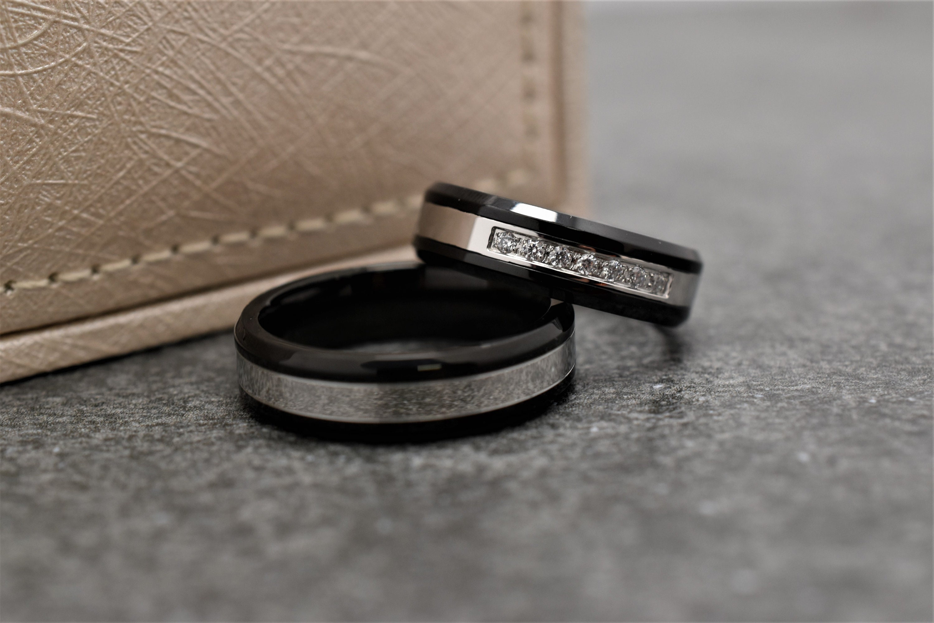 Matching King & Queen Couple Rings Set - Stainless Steel Promise/Wedding Bands (His & Hers Sizes)