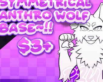 Symmetrische Anthro Wolf-basis/lineart! / png