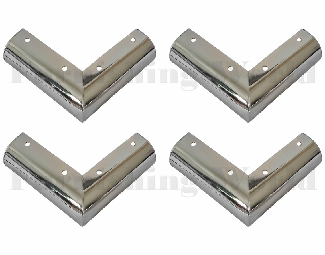 4x Silver Chrome Furniture Corner Legs / Feet Sofa Footstool Etsy