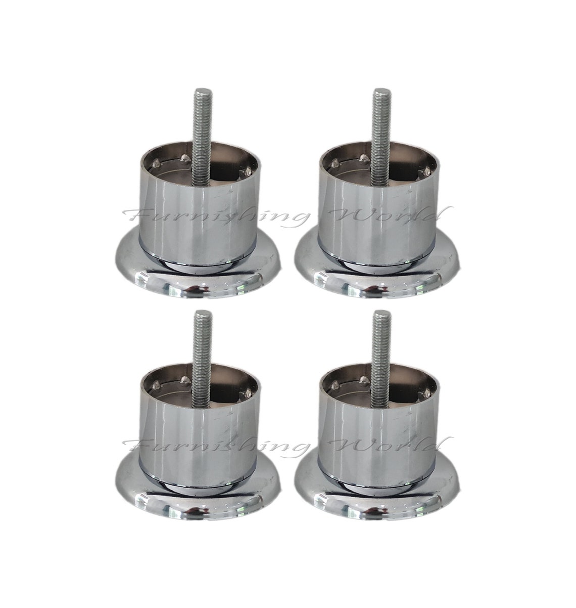 4x Chrome Silver Furniture Legs / Feet For Footstool Etsy
