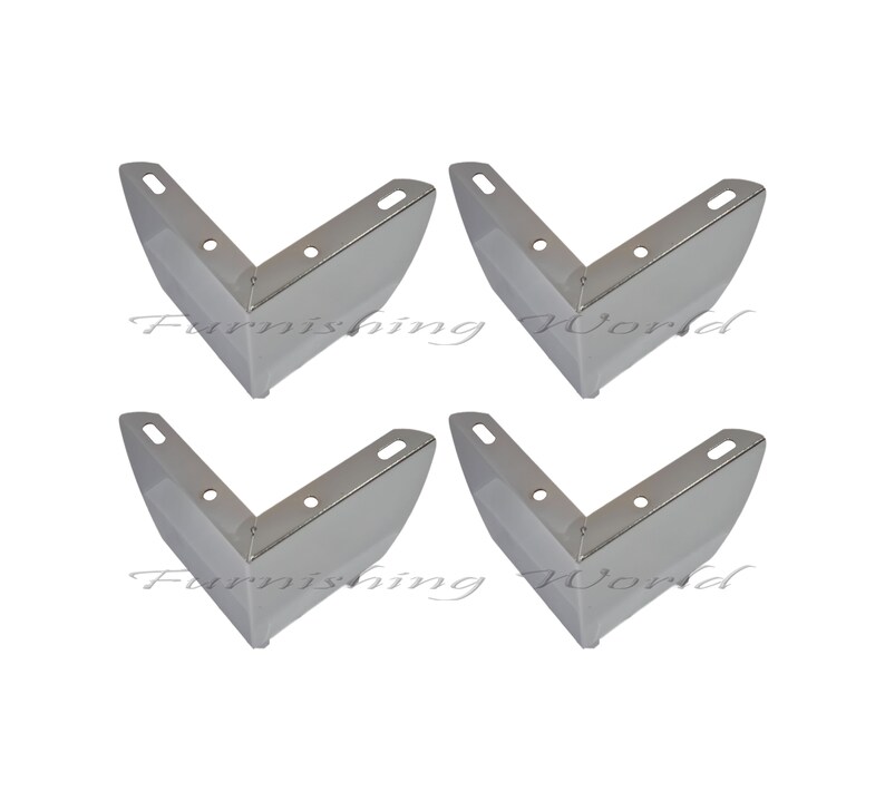 4x Chrome Furniture Corner Legs / Feet Sofa Footstool Table Etsy