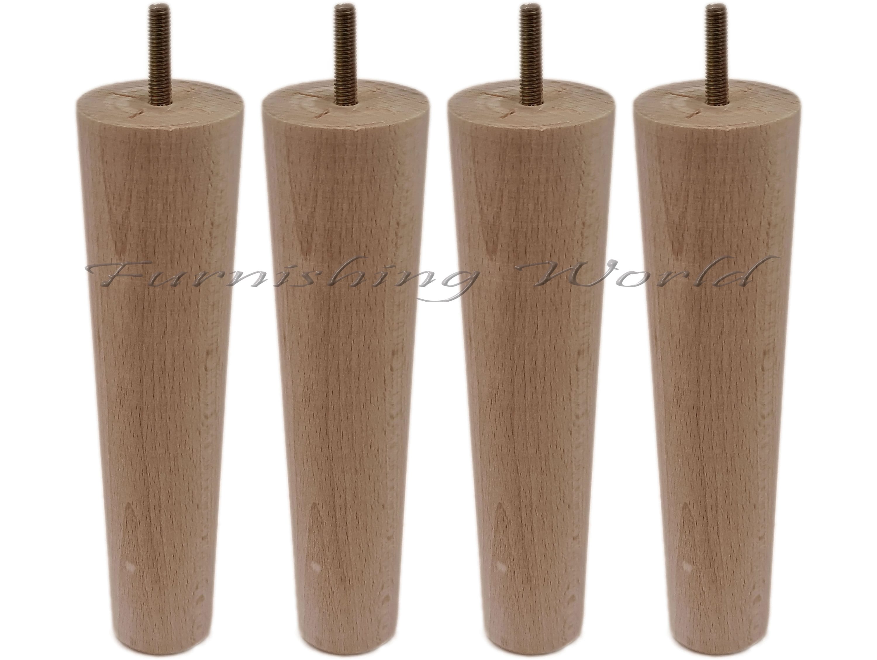 4x Sanded Unpolished Tapered Wooden Furniture Feet Legs For Etsy