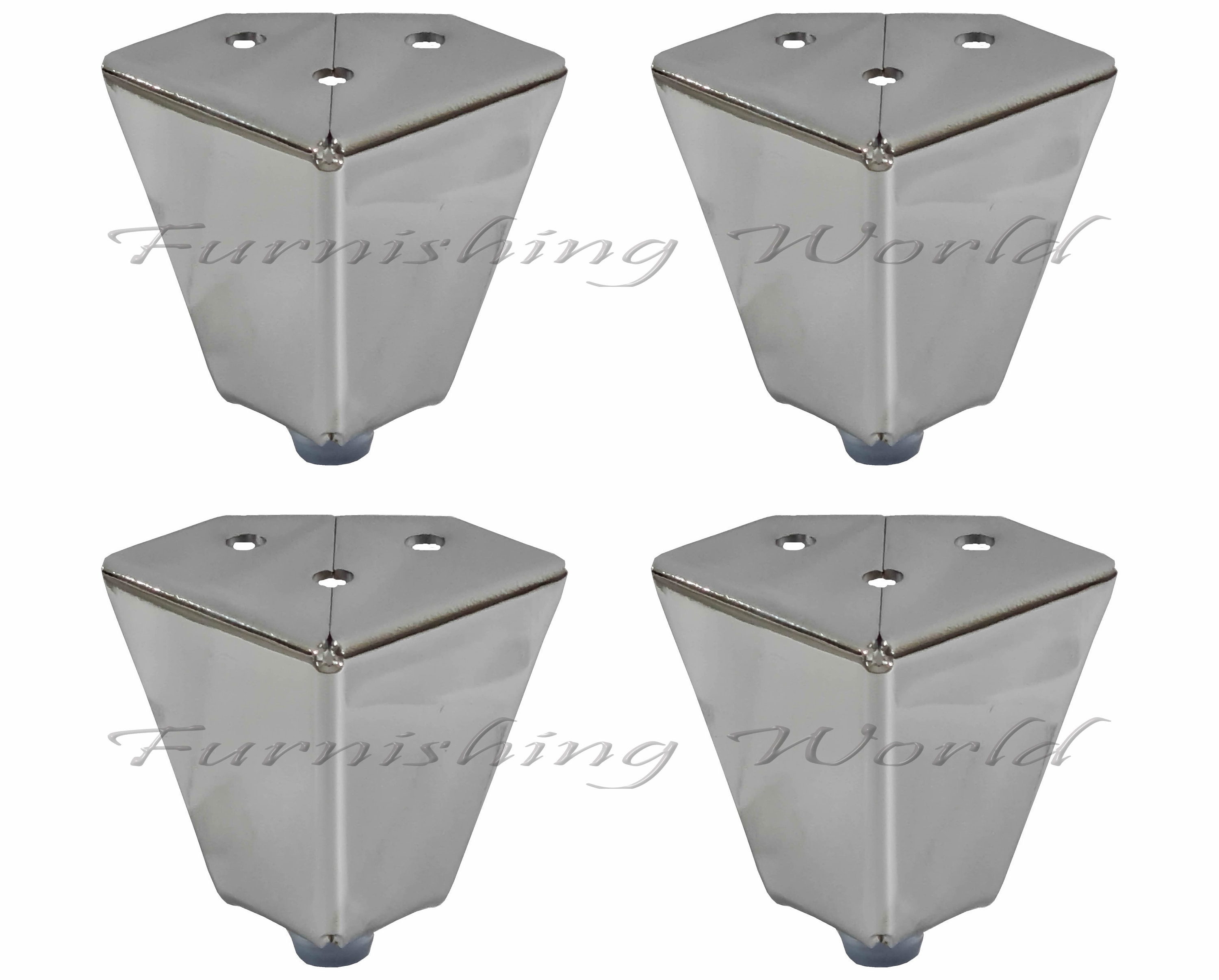 Set of 4 Silver Chrome Metal Furniture Legs / Feet For Etsy