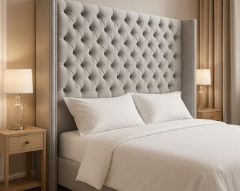 Plush Velvet Chesterfield Headboard | 60" Floor Standing, UK Sizes