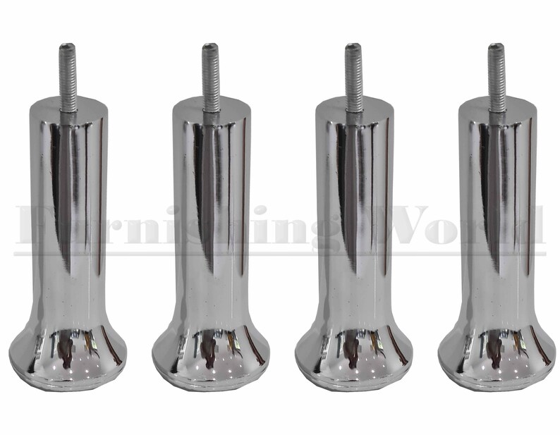 4 x Silver Chrome Metal Furniture Legs / Feet for sofas Etsy