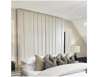 Plush Velvet Wall Mounted Headboard | UK Sizes, Lotus Design