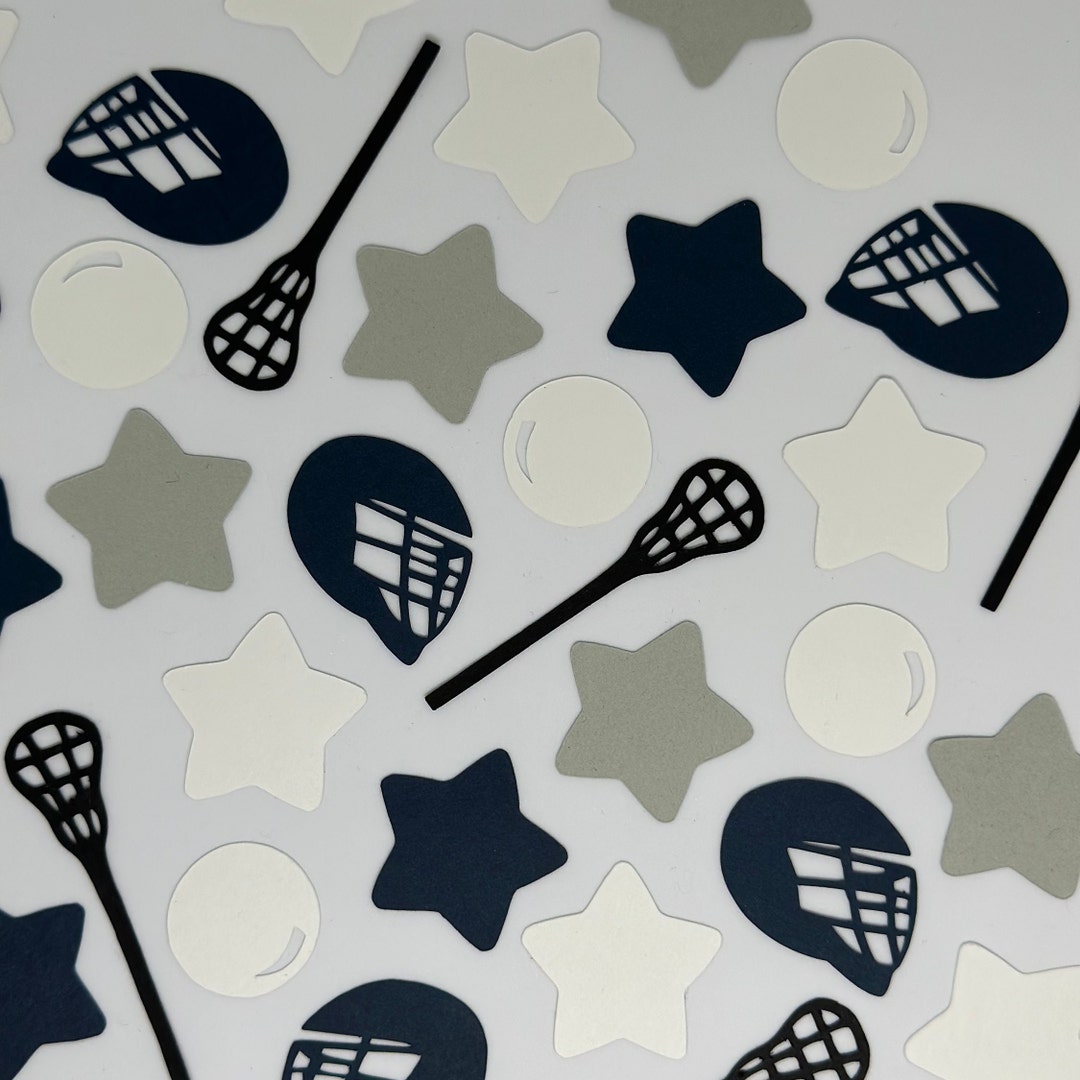 Confetti navy Blue Lacrosse Confetti, Helmet, Ball & Stick, 150/300