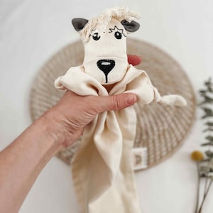 Personalized Dog Lovey: Muslin Cotton Baby Security Blanket
