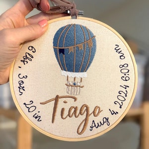 Personalized Baby Stat Sign , Embroidery Hoop, Baby Name Announcement, Nursery Decor, Birth Announcement Sign
