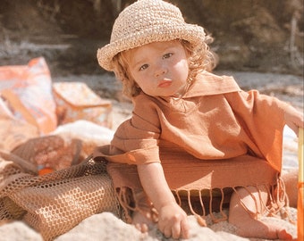 Personalized Kids Turkish Cotton Towel Poncho: Hooded Beach Cover-Up