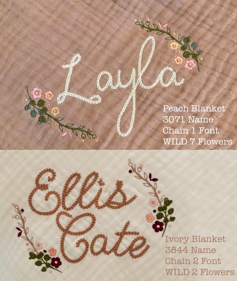 Personalized Embroidered Baby Receiving Blanket, Baby Blanket with Name, Baby shower gift for Girl or Boy image 4