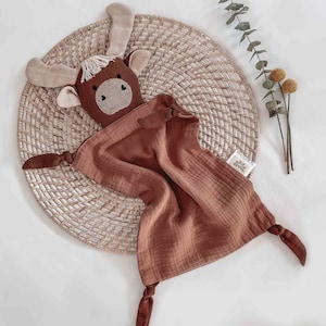 Personalized Moose Lovey, Baby Shower Gift, Baby Blanket, Animal Security Blanket, New Baby gift