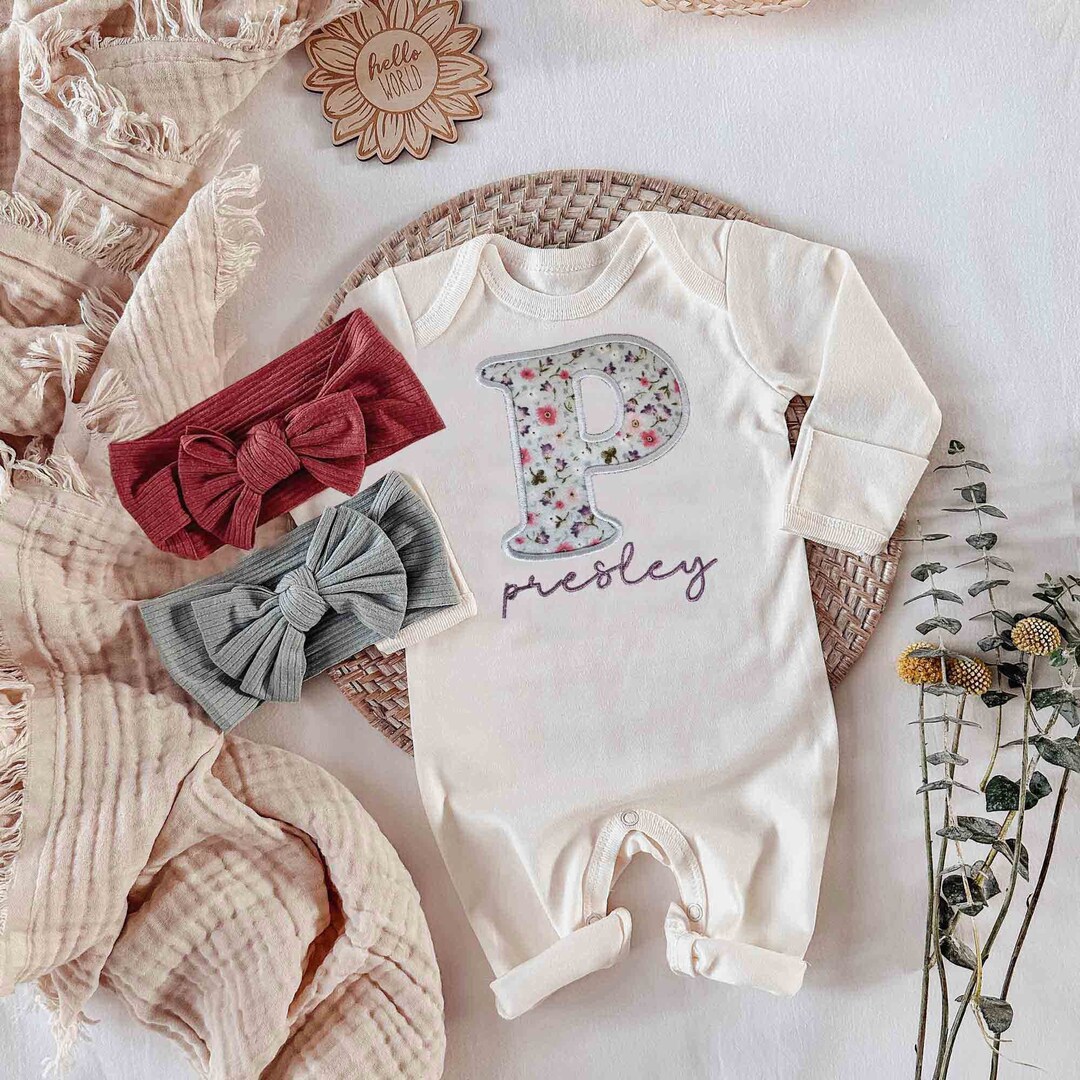 Newborn Button Front Romper & Hat Set in Apple