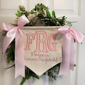 Personalized Baby Name Banner – Welcome Sign with Bows, Hospital Door & Baby Shower Decor