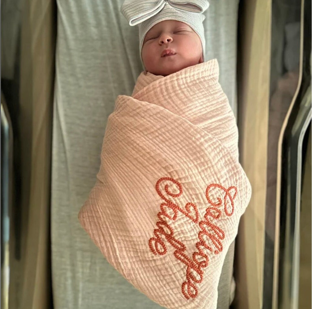 Personalized Embroidered Baby Receiving Blanket Baby Blanket Etsy
