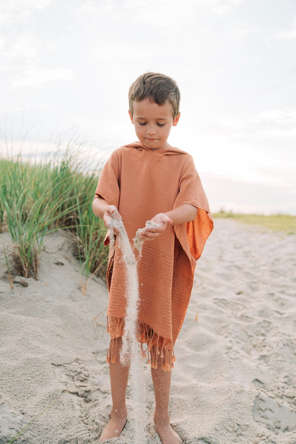 Personalized Kids Turkish Cotton Towel Poncho: Hooded Beach Cover-Up