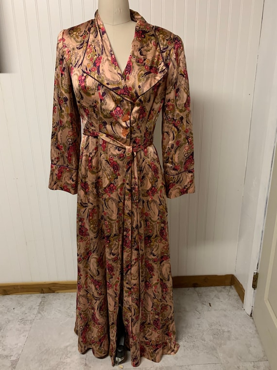 1930’s Satin Printed Dressing Robe
