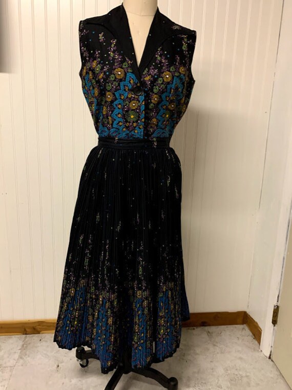 Vintage 1950's Koret of California Pleated Skirt S