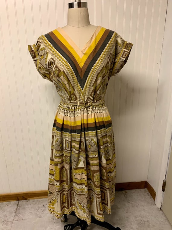 1950's Printed Cotton Dress
