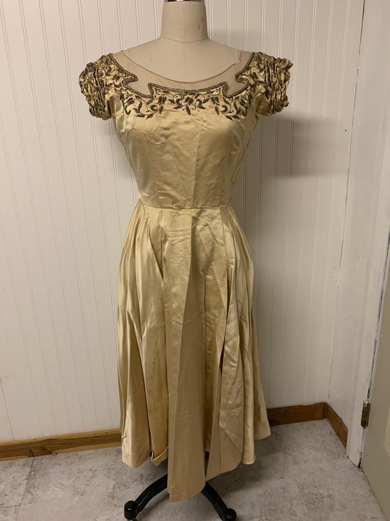 1950’s Satin Beaded Dress