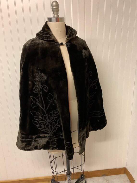 Vintage Brown Velvet Cape