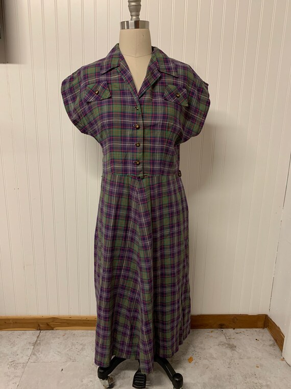 1940’s Plaid Dress