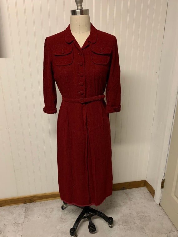 1940’s Red Knitted Dress
