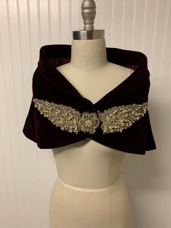 Beaded Velvet Capelet