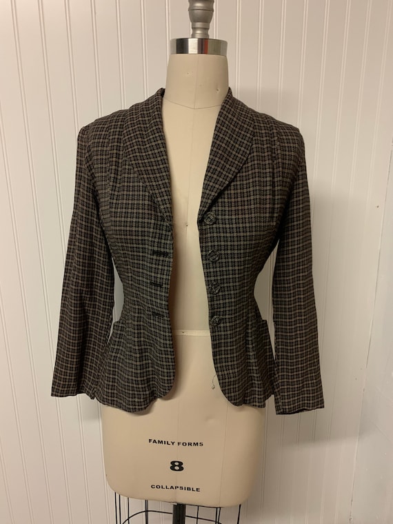 1940’s Plaid Wool Blazer