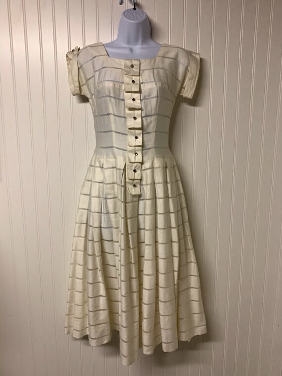 1940's White Cotton Dress