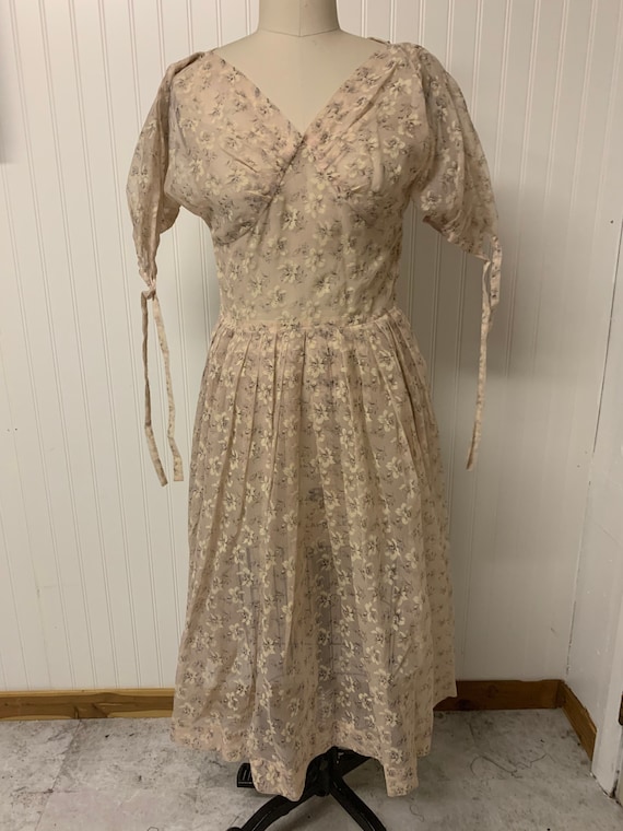 1940’s Sheer Nylon Floral Dress