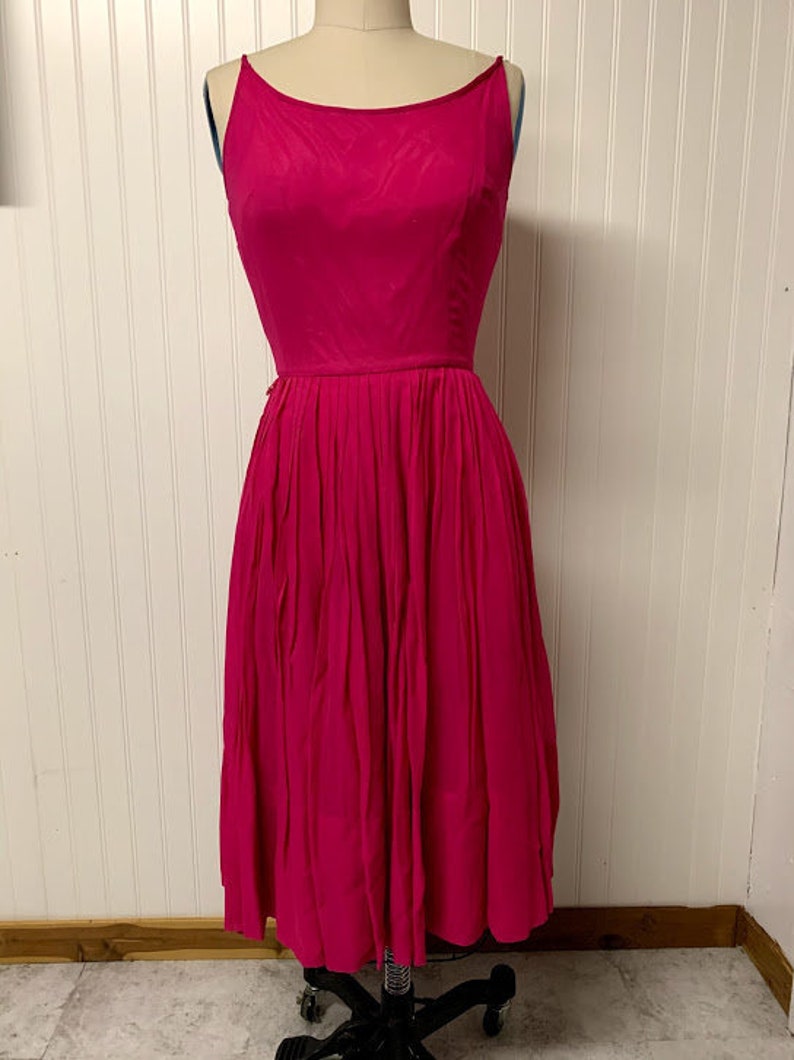 1950/'s L/'Aiglon Hot Pink Dress